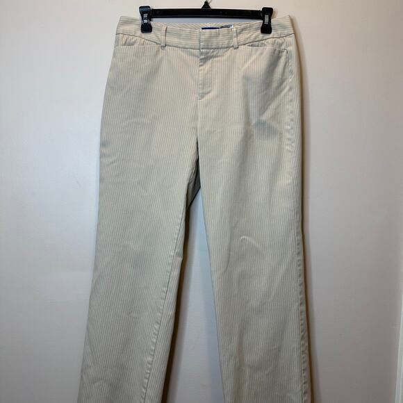 Dockers Metro Pant Pinstripe Khaki Ideal Fit Womens Size 10 Medium Straight Leg - Picture 1 of 12
